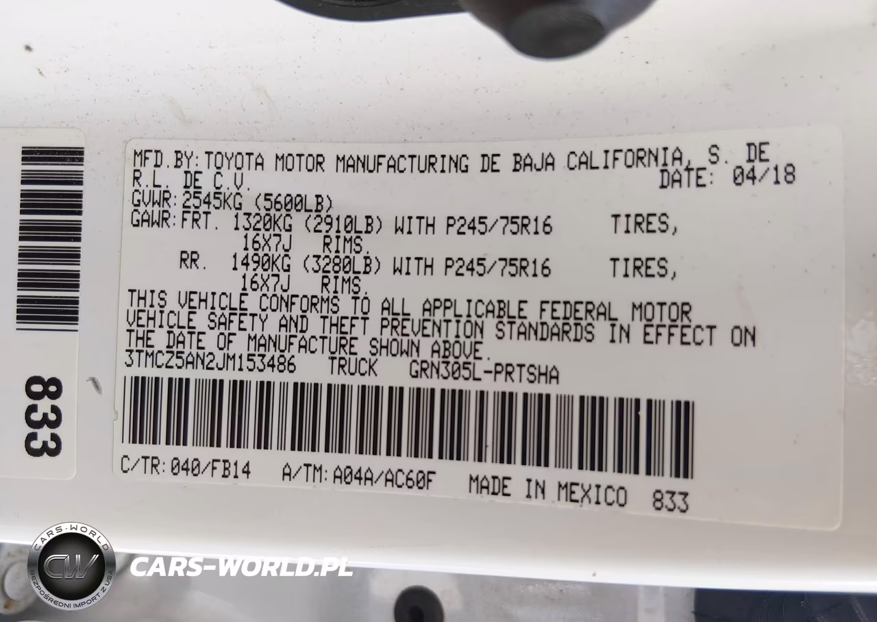 2018 Toyota Tacoma Sr V6 VIN:3TMCZ5AN2JM153486 - 9