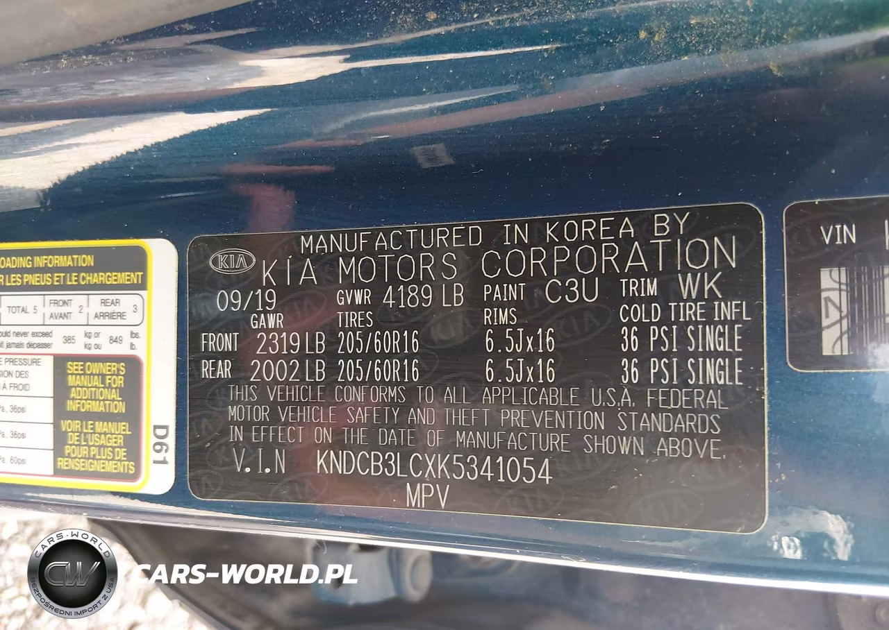 2019 Kia Niro Lx VIN:KNDCB3LCXK5341054 - 9