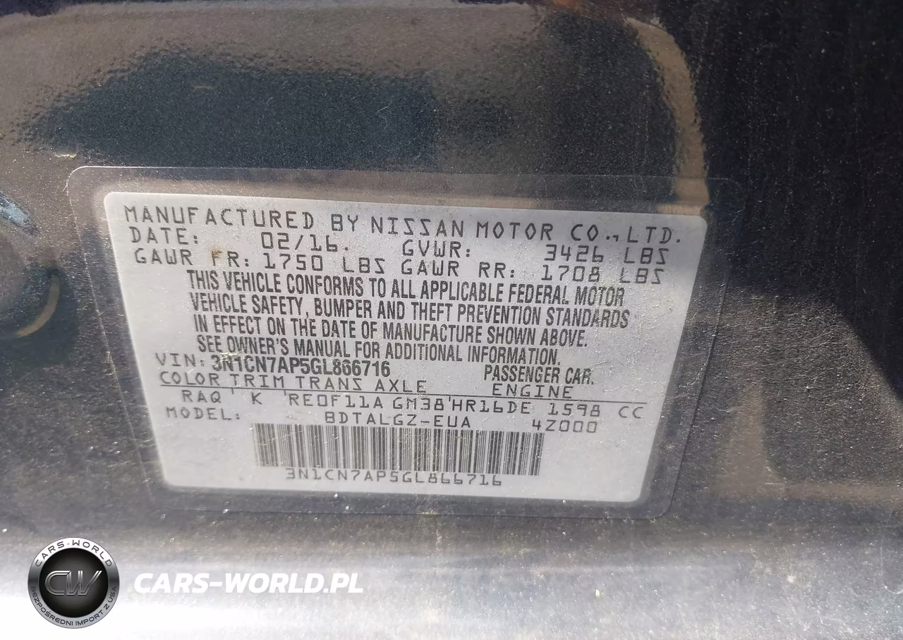2016 Nissan Versa 1.6 Sl VIN:3N1CN7AP5GL866716 - 9