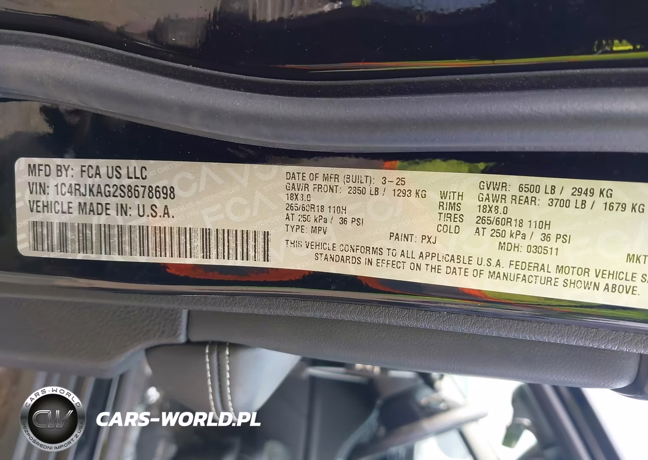 2025 Jeep Grand Cherokee L Altitude X 4X4 VIN:1C4RJKAG2S8678698 - 9