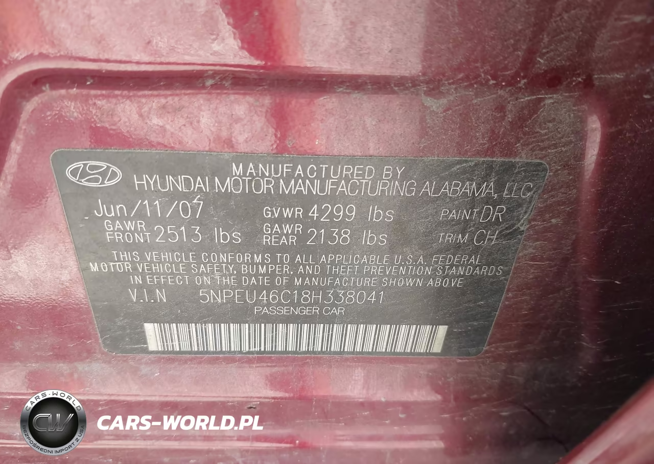 2008 Hyundai Sonata Limited-Se VIN:5NPEU46C18H338041 - 9