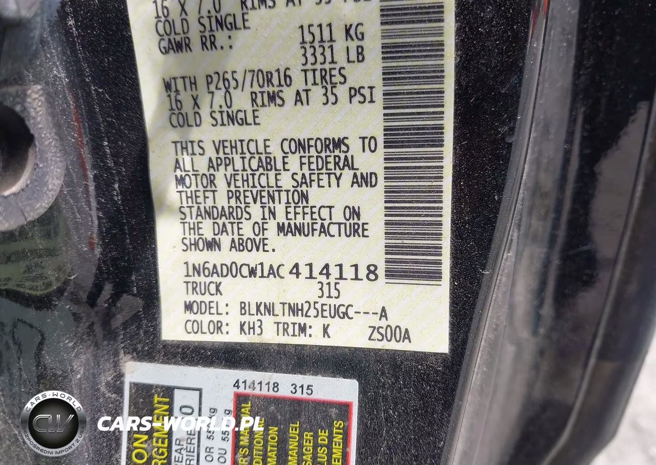 2010 Nissan Frontier Se VIN:1N6AD0CW1AC414118 - 9