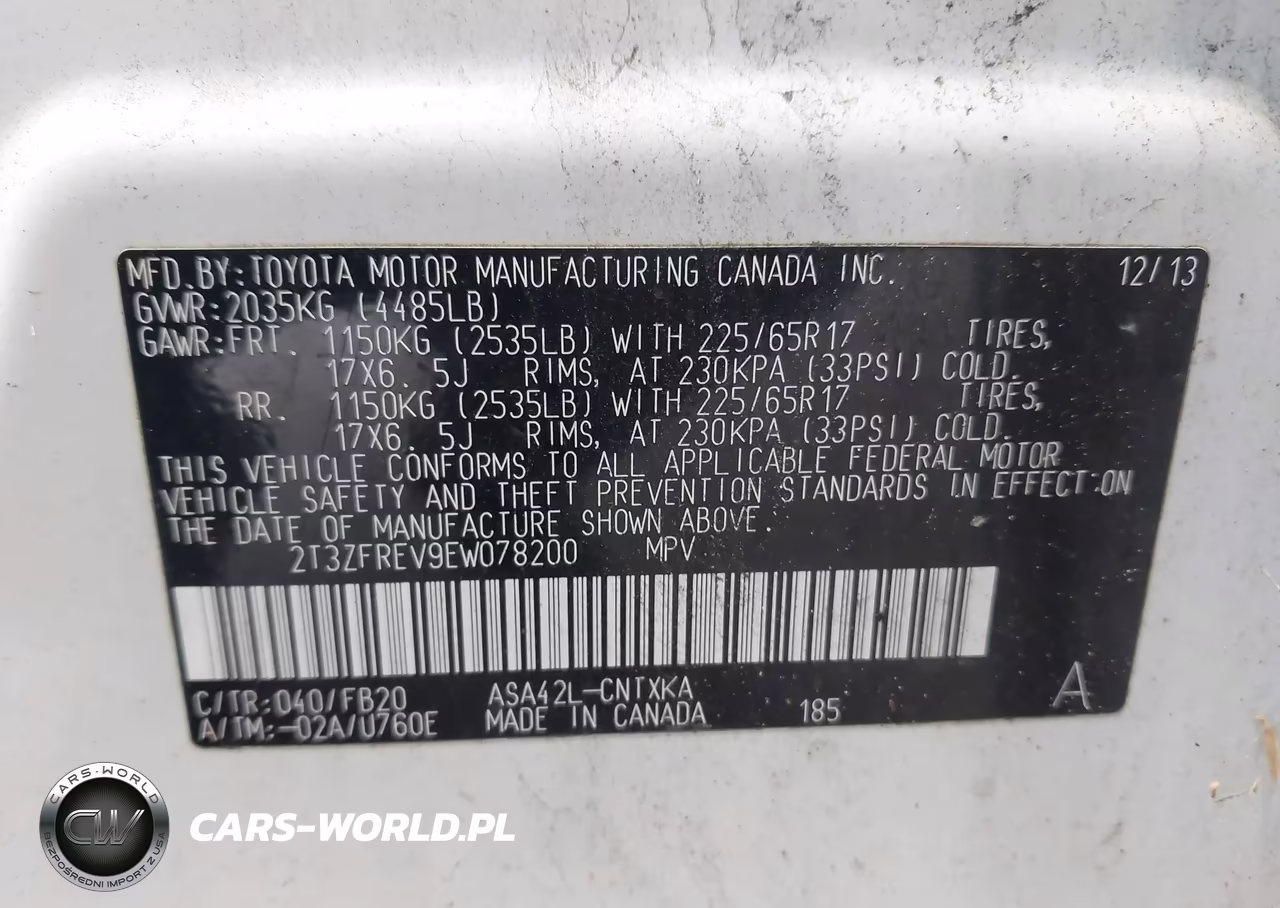 2014 Toyota Rav4 Le VIN:2T3ZFREV9EW078200 - 9