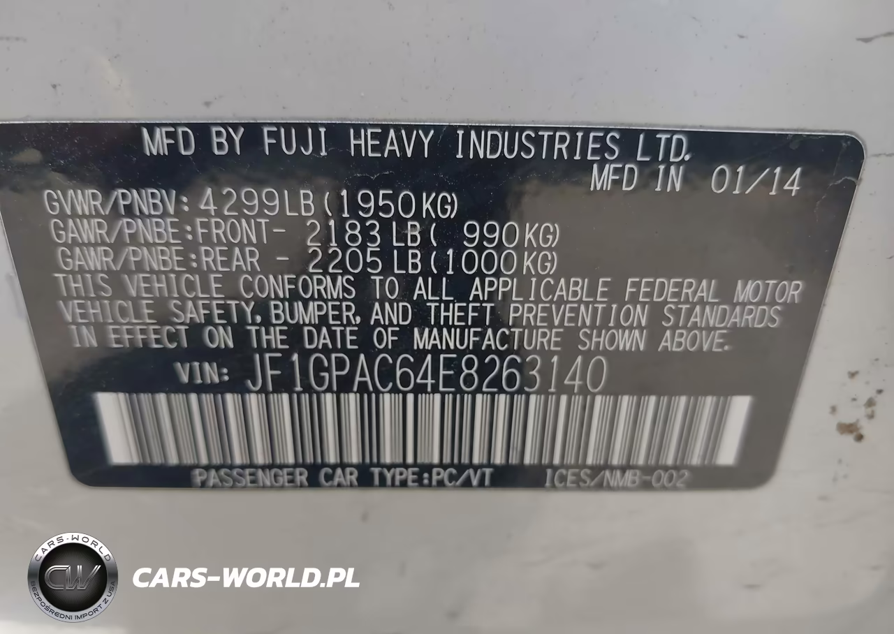 2014 Subaru Impreza 2.0I Premium VIN:JF1GPAC64E8263140 - 9