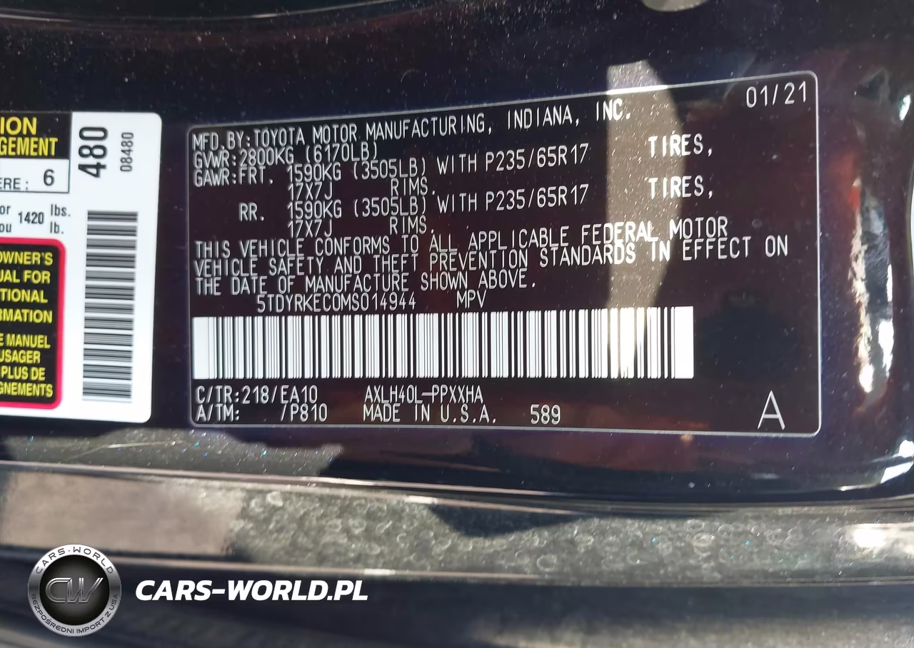 2021 Toyota Sienna Xle VIN:5TDYRKEC0MS014944 - 9