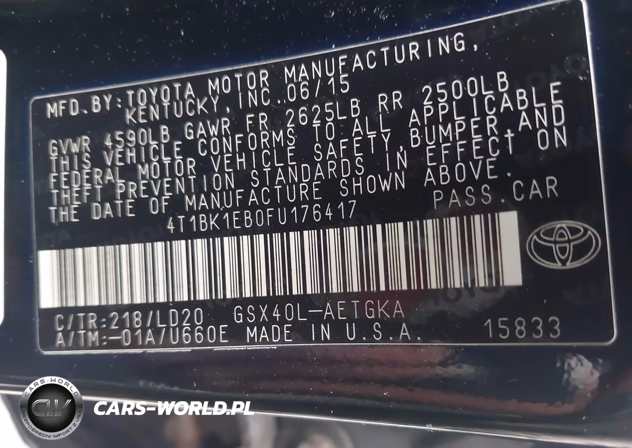 2015 Toyota Avalon Xle VIN:4T1BK1EB0FU176417 - 9