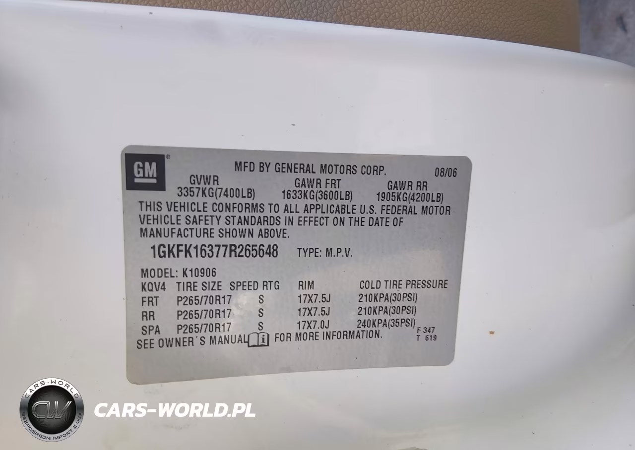 2007 GMC Yukon Xl 1500 Slt VIN:1GKFK16377R265648 - 9