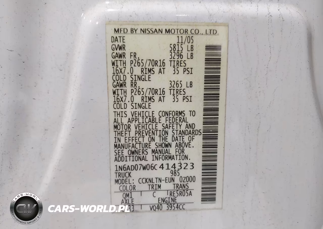 2006 Nissan Frontier Se VIN:1N6AD07W06C414323 - 9