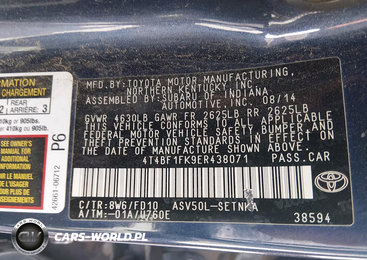 2014 Toyota Camry Le VIN:4T4BF1FK9ER438071 - 9