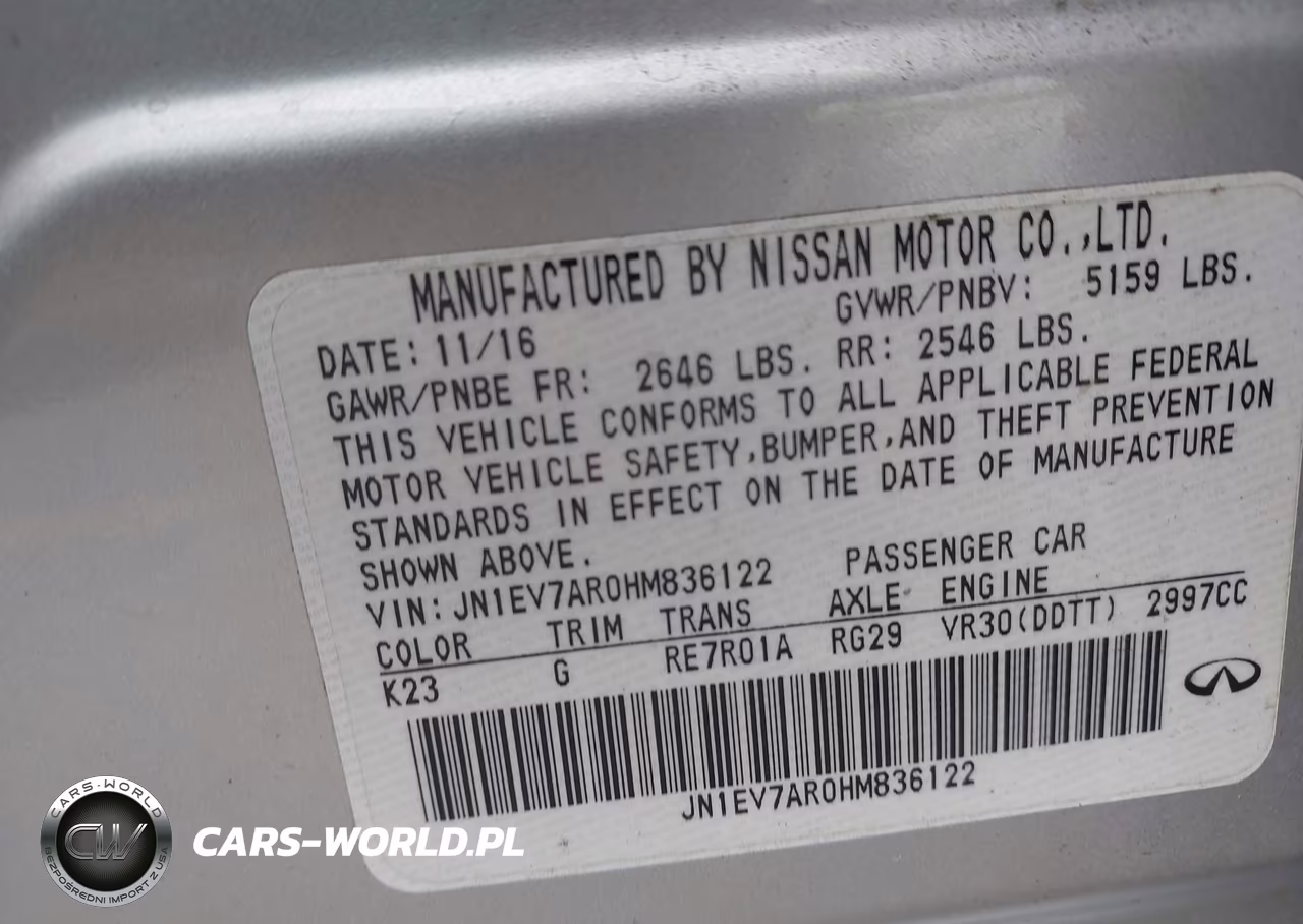 2017 Infiniti Q50 3.0T Premium VIN:JN1EV7AR0HM836122 - 9