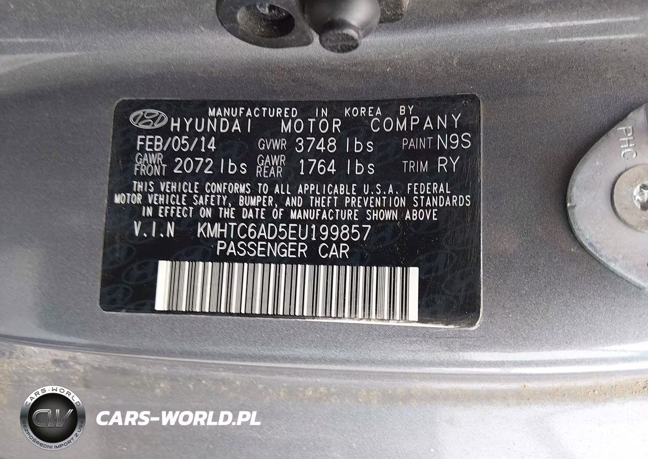 2014 Hyundai Veloster Base W-Black VIN:KMHTC6AD5EU199857 - 9