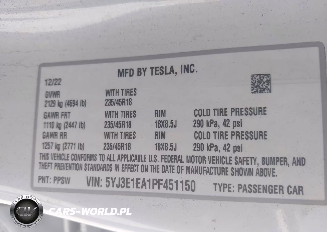 2023 Tesla Model 3 Rear-Wheel Drive VIN:5YJ3E1EA1PF451150 - 9