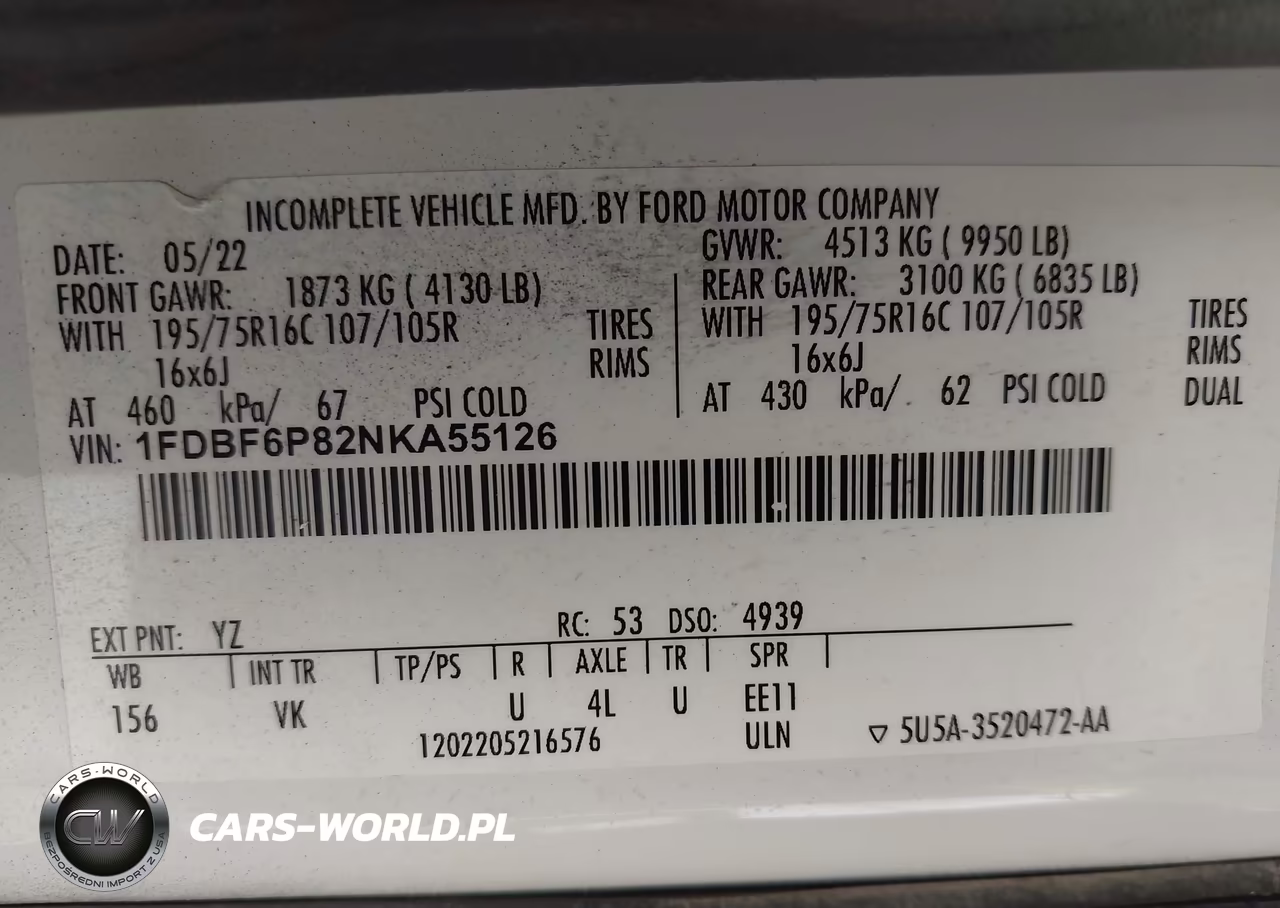 2022 Ford Transit-350 Cutaway VIN:1FDBF6P82NKA55126 - 8