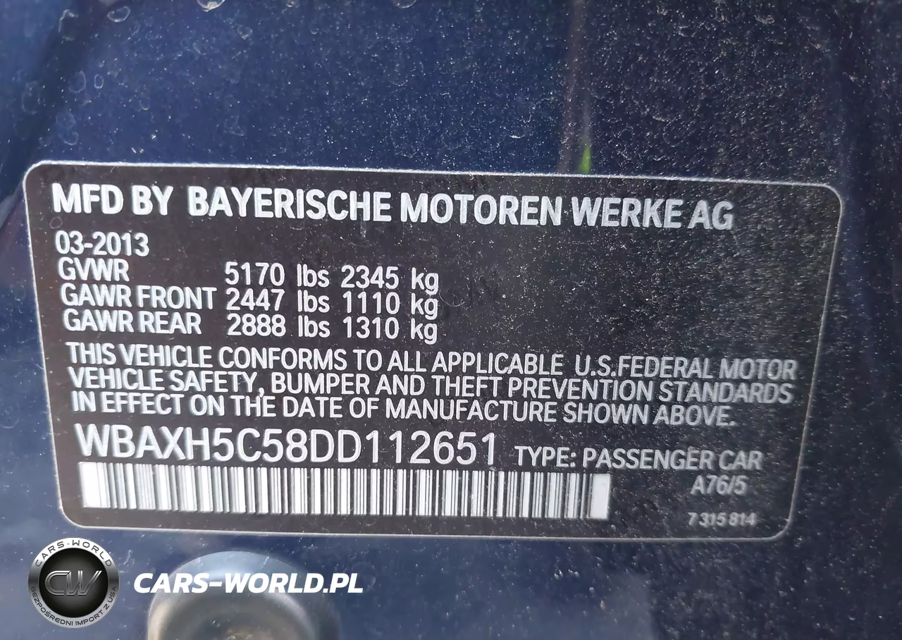 2013 BMW 528I xDrive VIN:WBAXH5C58DD112651 - 9