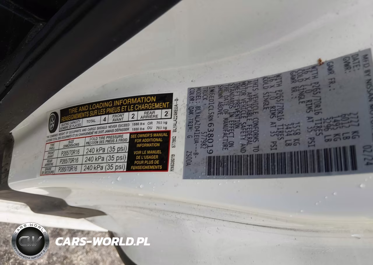 2024 Nissan Frontier King Cab S 4X2 VIN:1N6ED1CL5RN638019 - 9