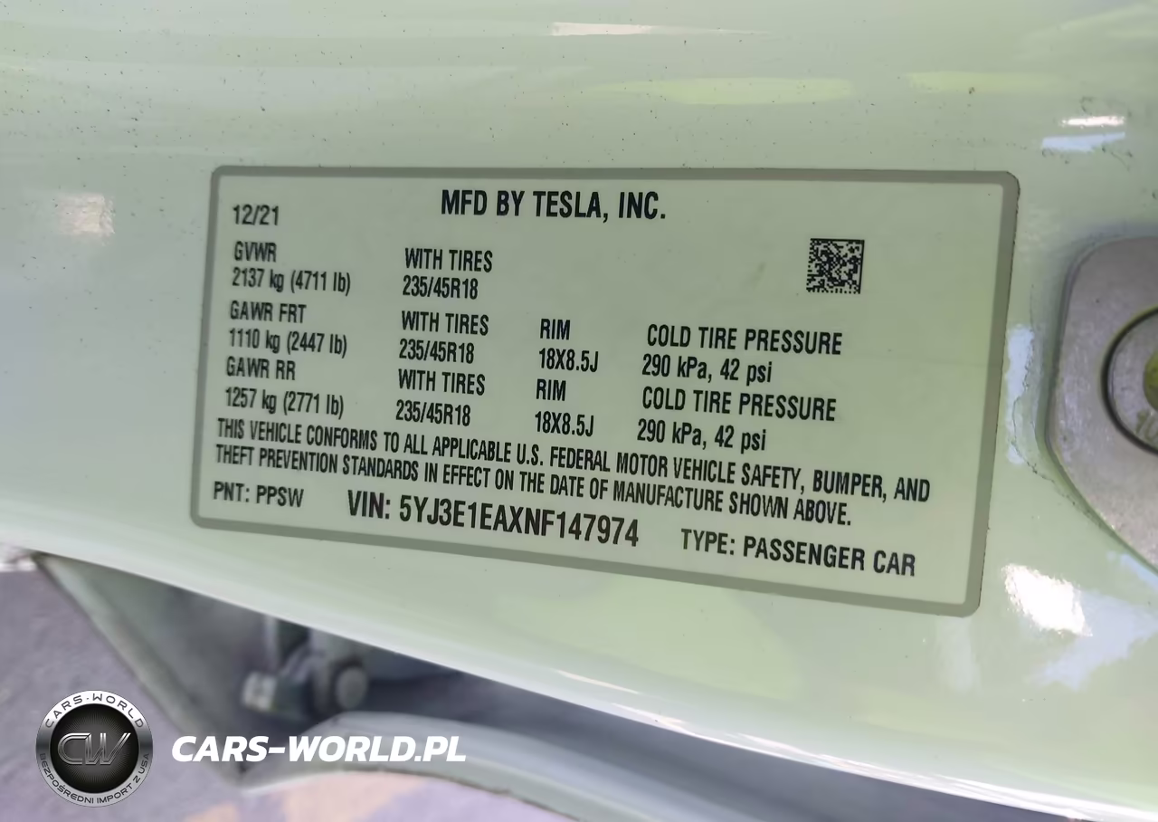 2022 Tesla Model 3 Rear-Wheel Drive VIN:5YJ3E1EAXNF147974 - 9