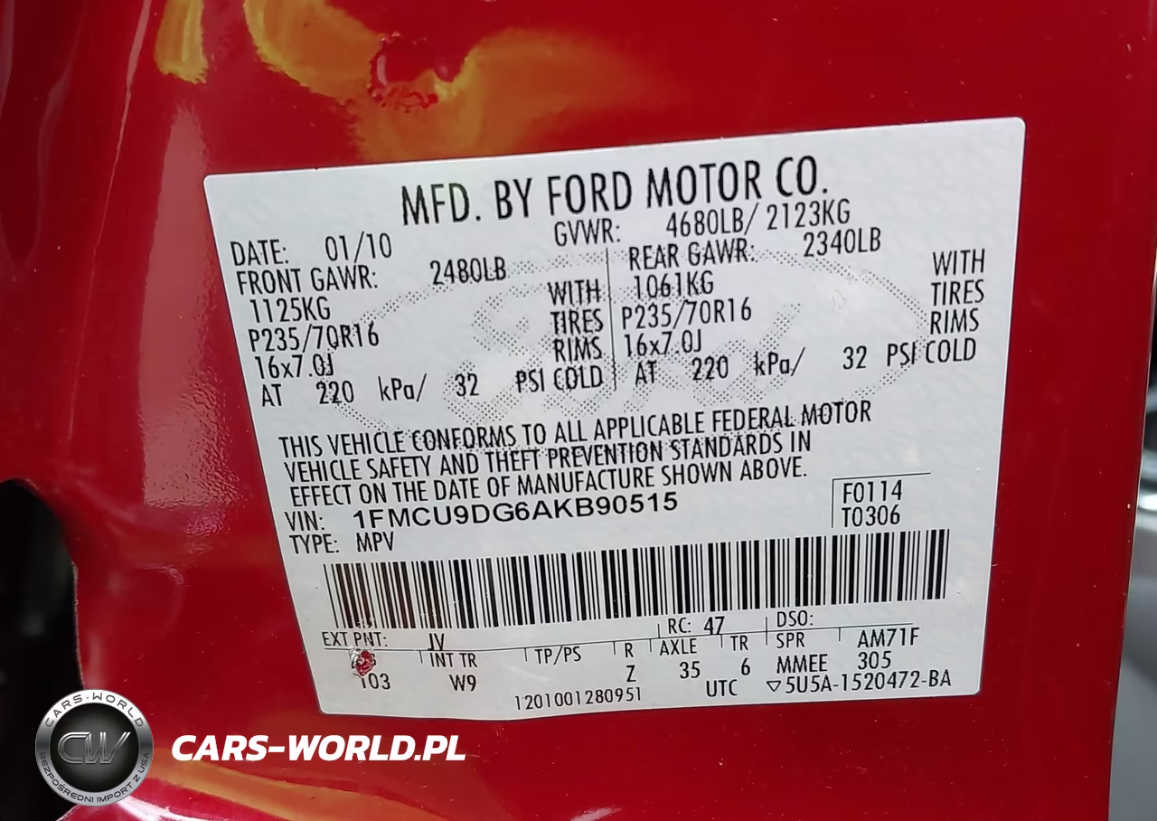 2010 Ford Escape Xlt VIN:1FMCU9DG6AKB90515 - 9