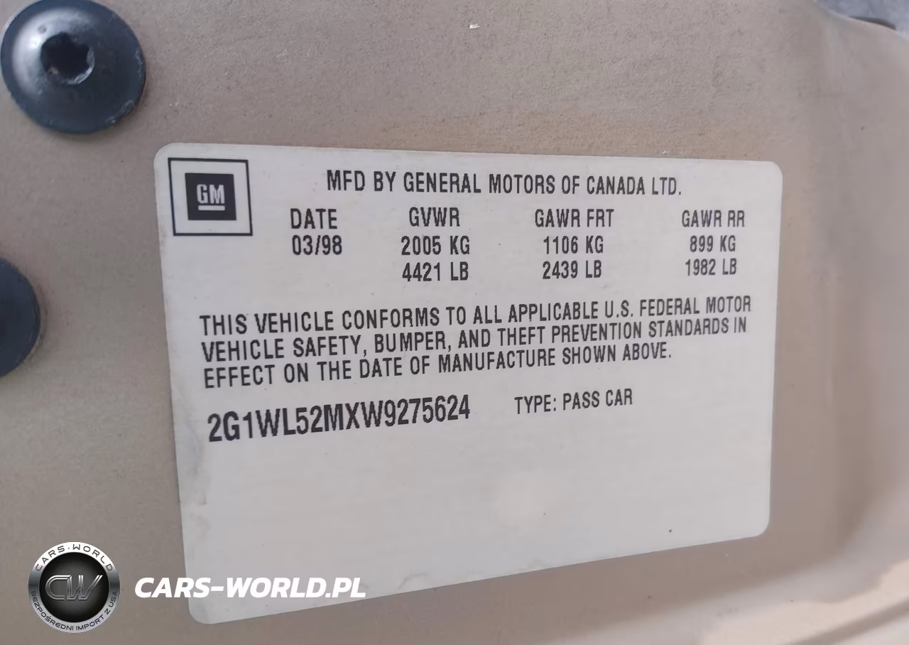 1998 Chevrolet Lumina VIN:2G1WL52MXW9275624 - 9