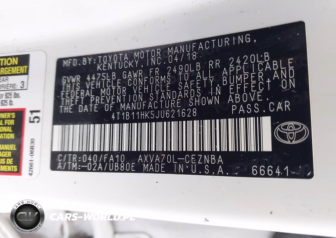 2018 Toyota Camry Le VIN:4T1B11HK5JU621628 - 9