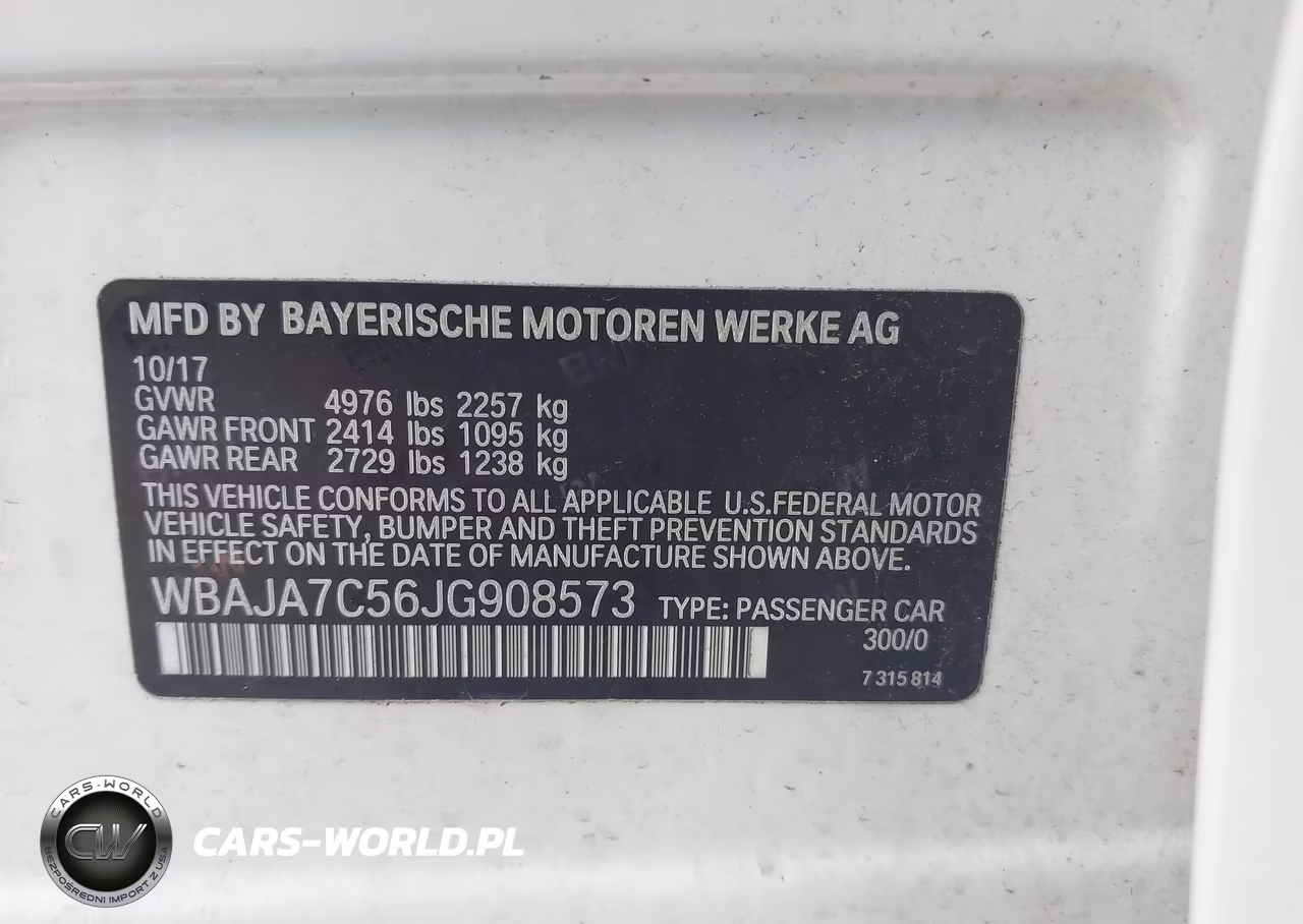 2018 BMW 530I xDrive VIN:WBAJA7C56JG908573 - 9