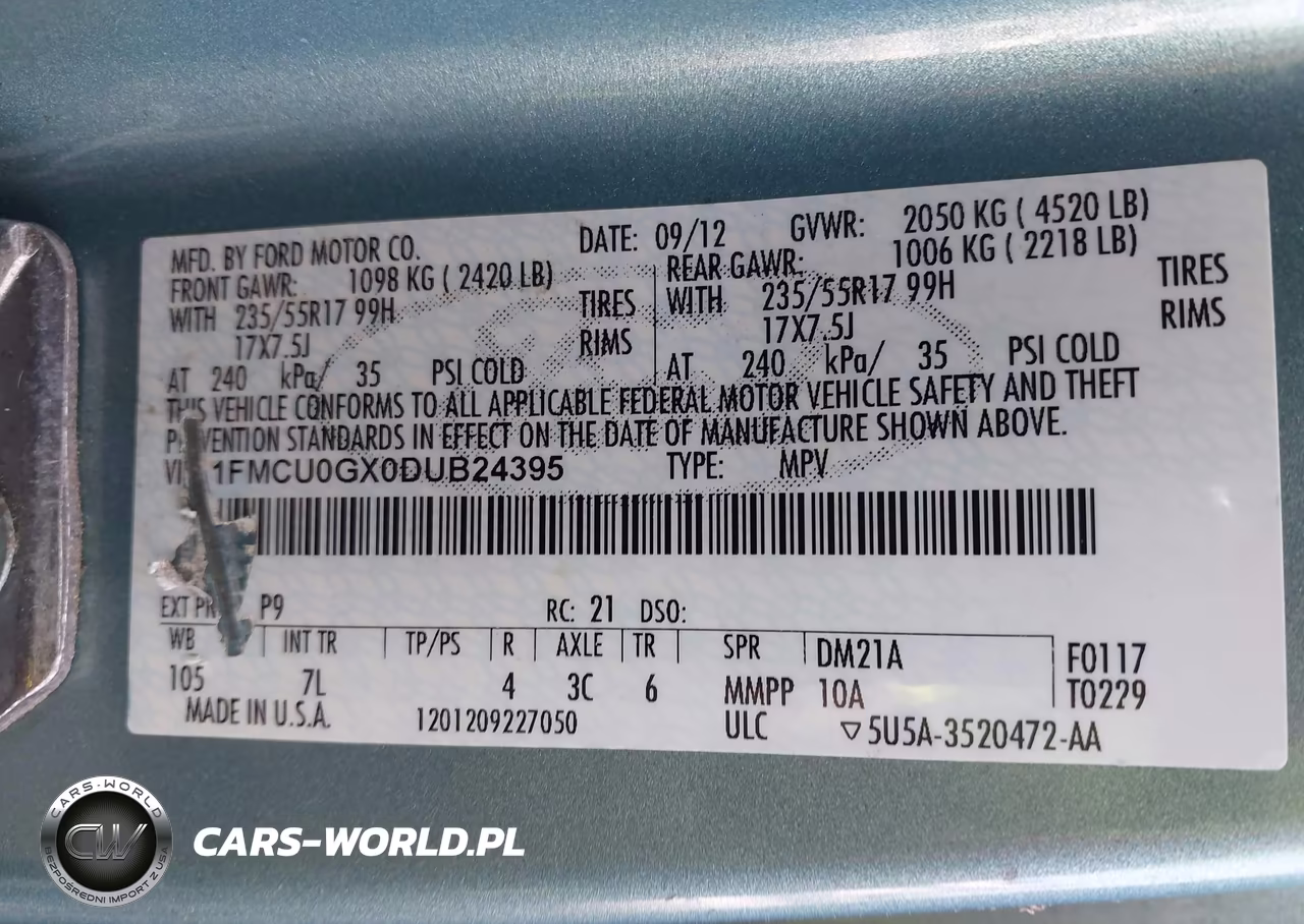 2013 Ford Escape Se VIN:1FMCU0GX0DUB24395 - 8
