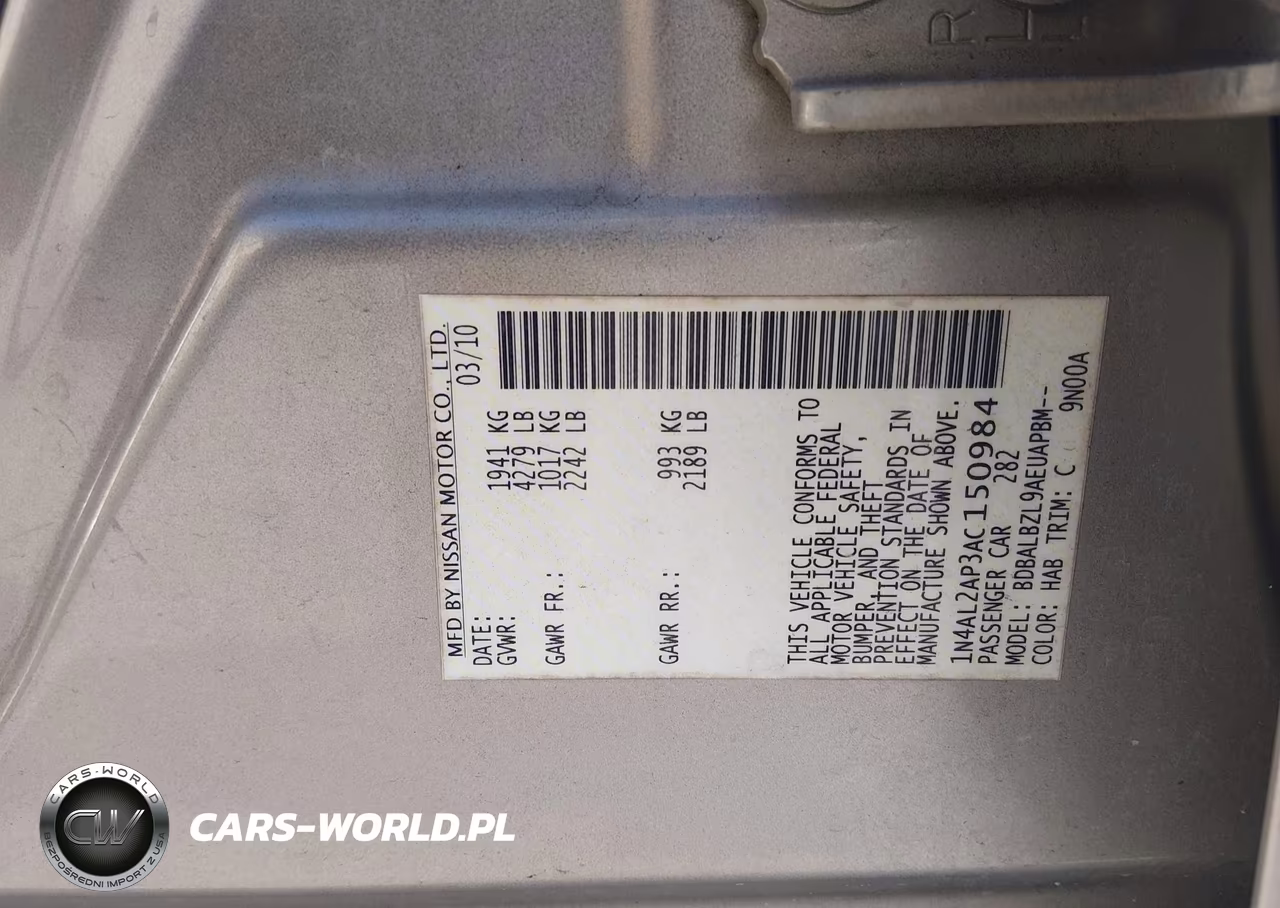 2010 Nissan Altima 2.5 S VIN:1N4AL2AP3AC150984 - 9