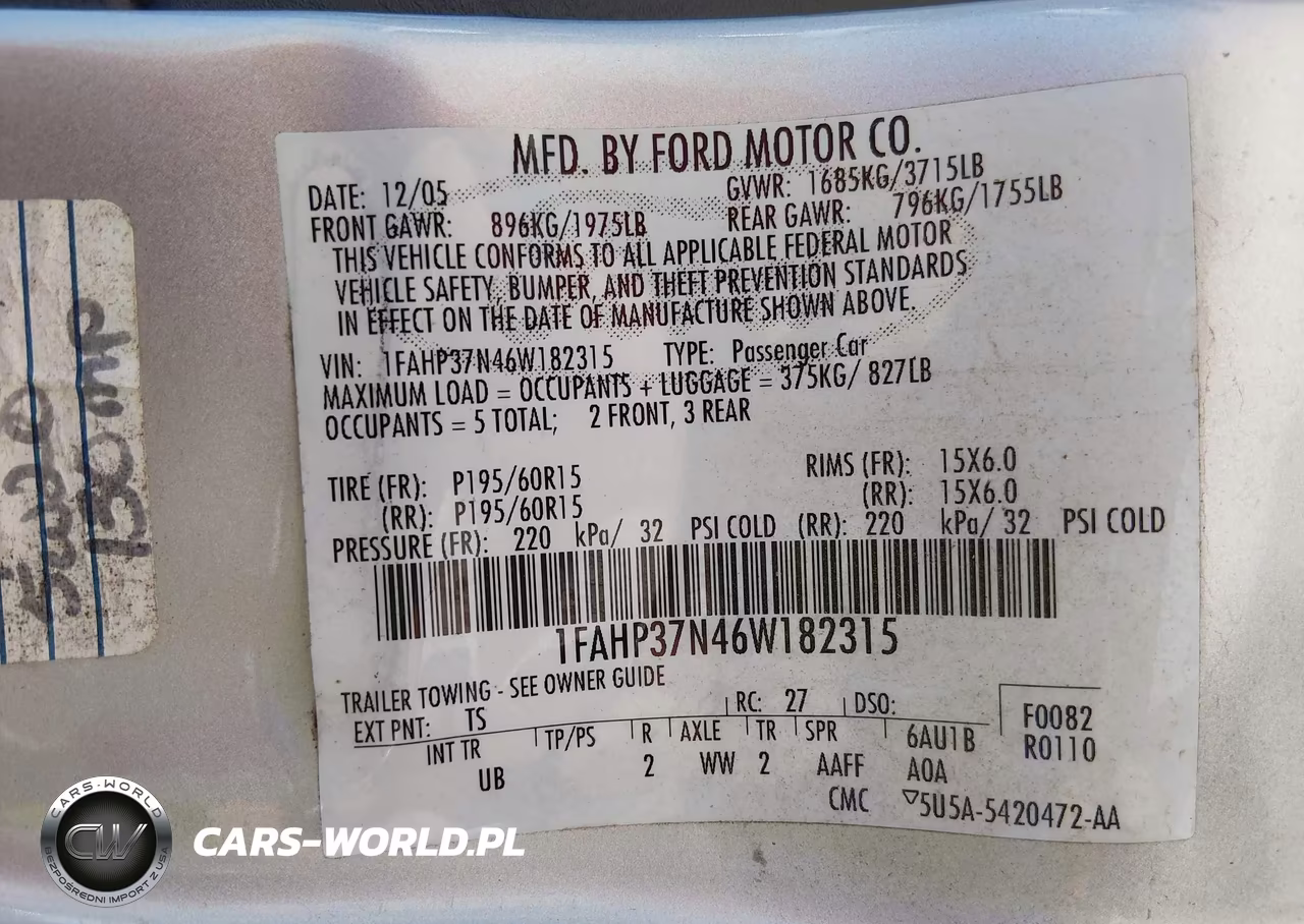 2006 Ford Focus Zx5 VIN:1FAHP37N46W182315 - 9