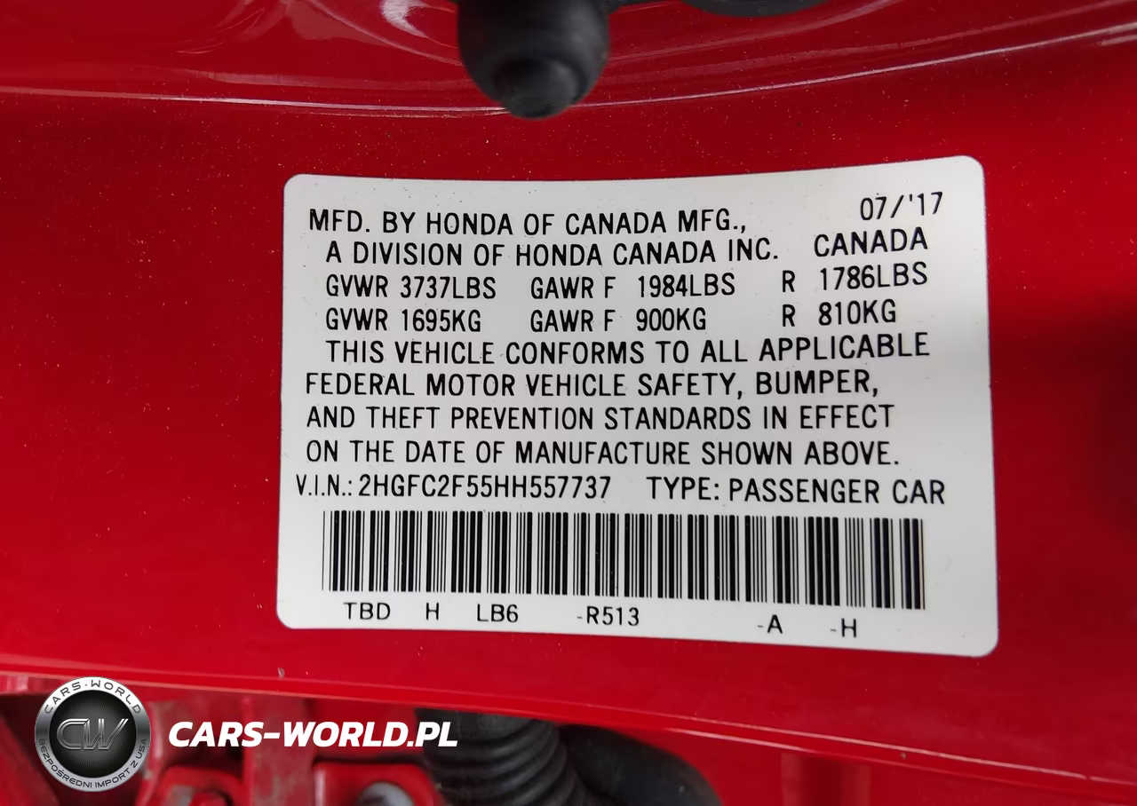 2017 Honda Civic Lx VIN:2HGFC2F55HH557737 - 9