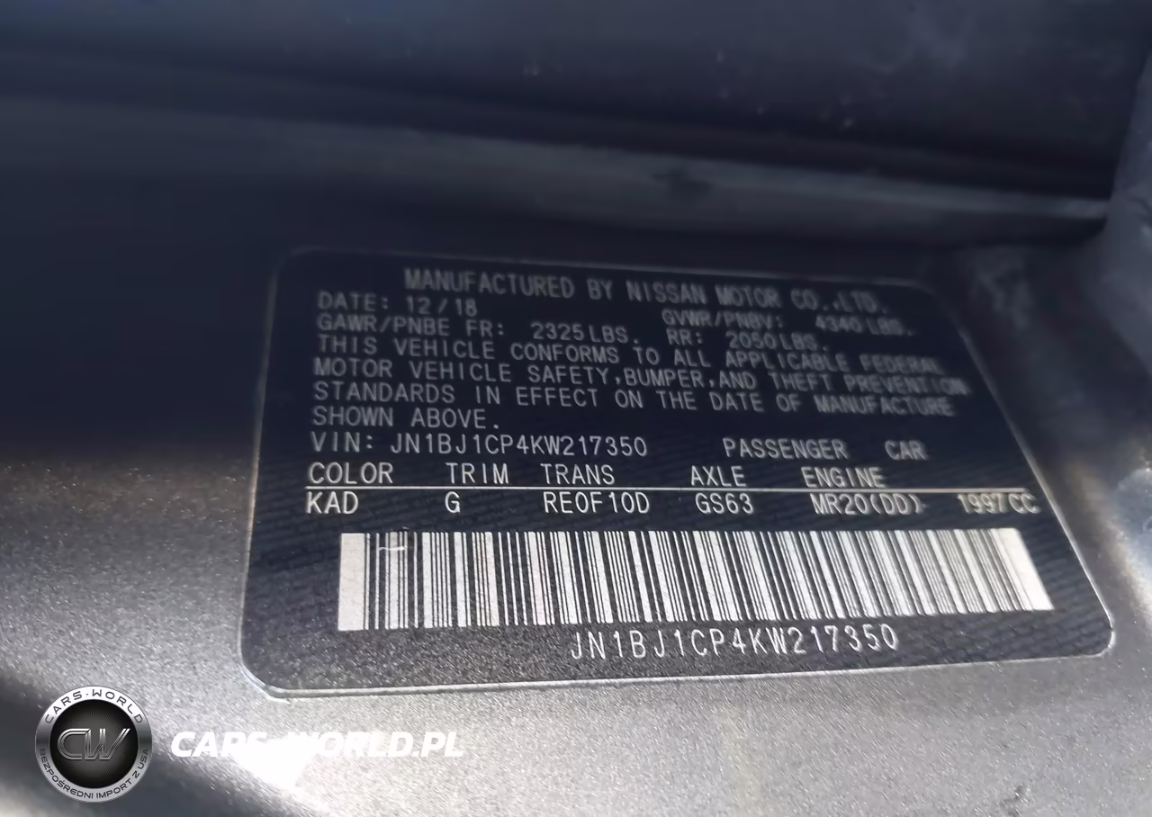2019 Nissan Rogue Sport S VIN:JN1BJ1CP4KW217350 - 9