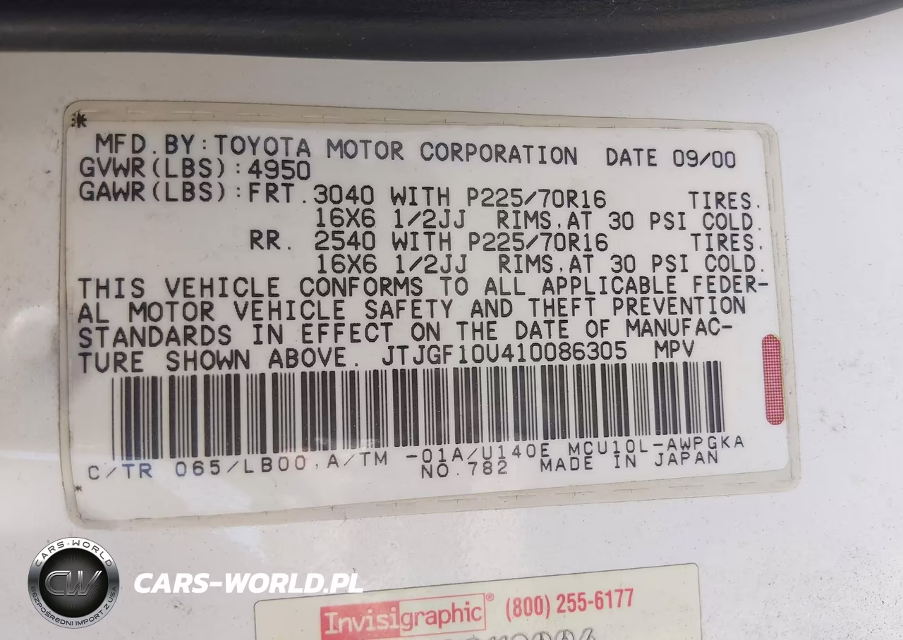 2001 Lexus Rx 300 VIN:JTJGF10U410086305 - 9