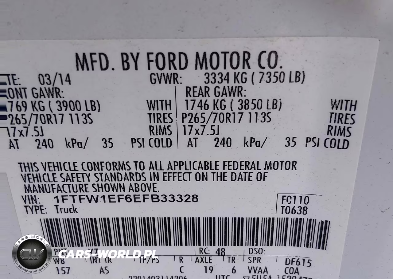 2014 Ford F150 Supercrew VIN:1FTFW1EF6EFB33328 - 9