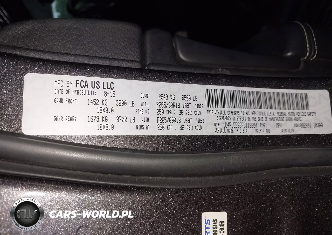 2015 Jeep Grand Cherokee Limited VIN:1C4RJEBG3FC118904 - 9