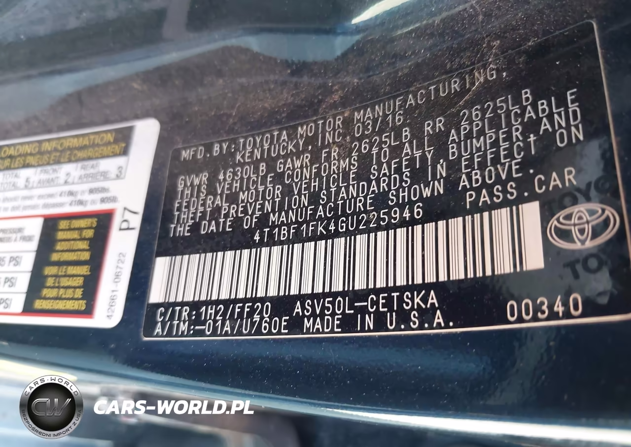 2016 Toyota Camry Se VIN:4T1BF1FK4GU225946 - 9