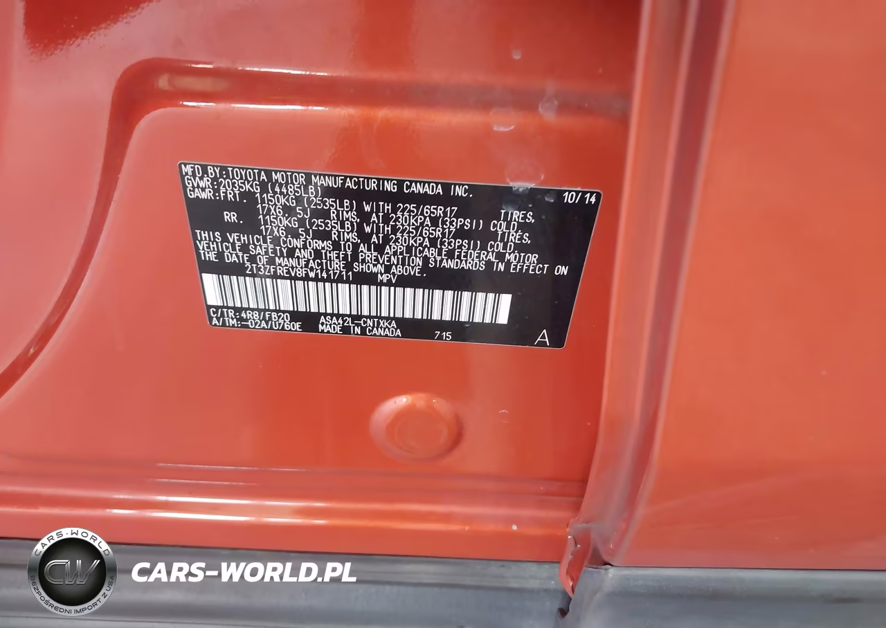 2015 Toyota Rav4 Le VIN:2T3ZFREV8FW141711 - 9
