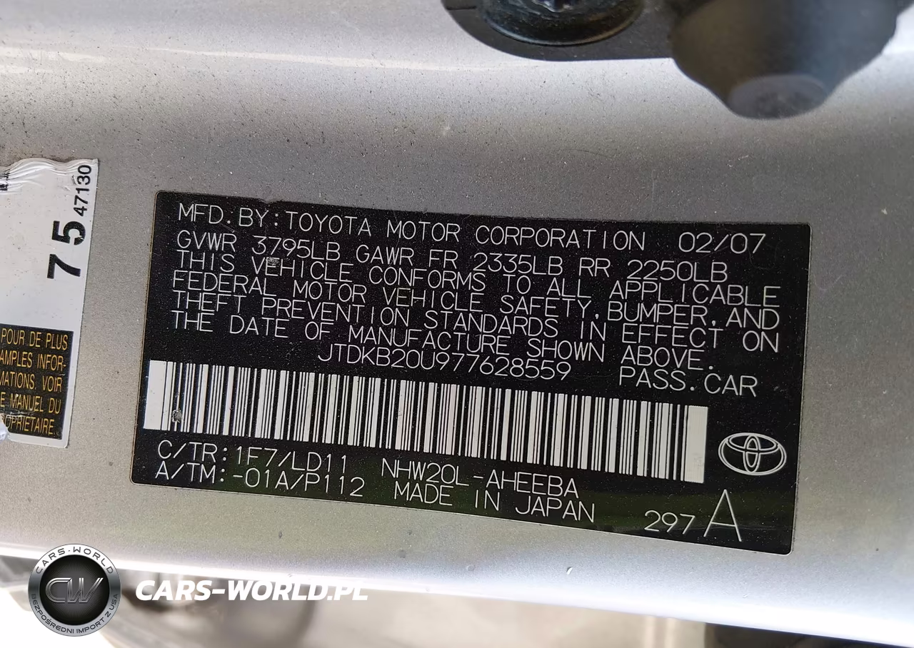 2007 Toyota Prius VIN:JTDKB20U977628559 - 9
