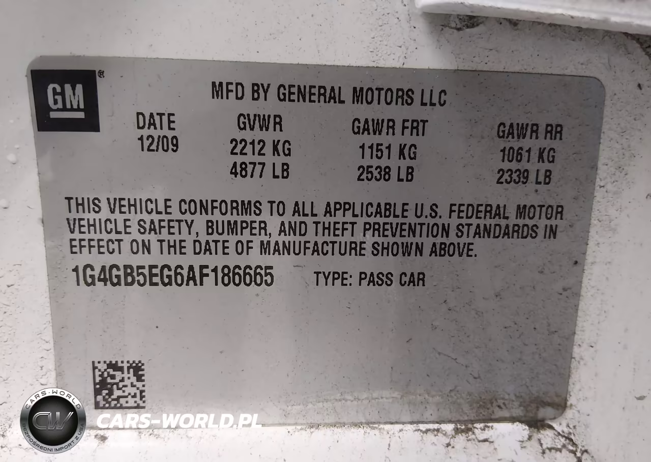 2010 Buick Lacrosse Cx VIN:1G4GB5EG6AF186665 - 9