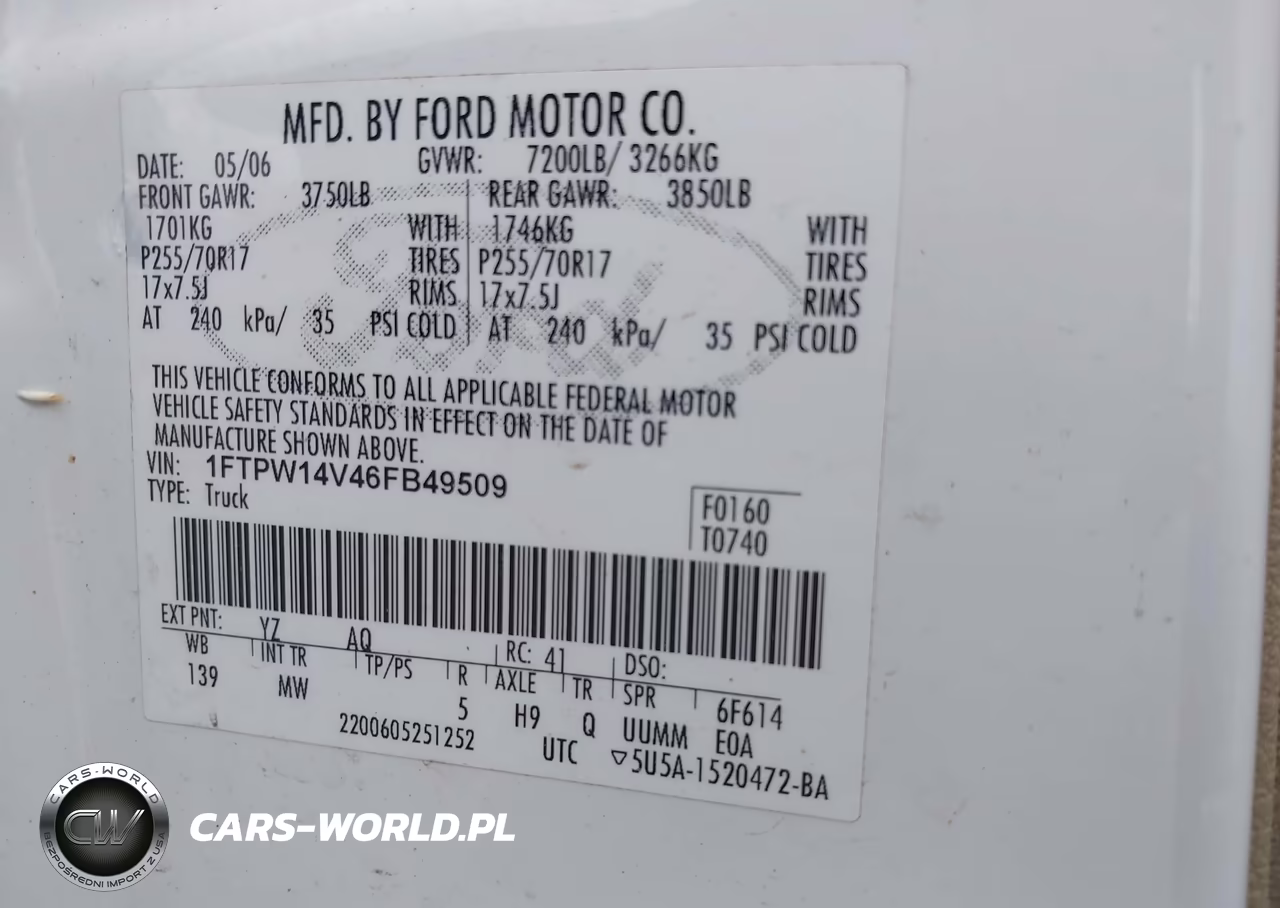 2006 Ford F-150 Fx4-Lariat-Xlt VIN:1FTPW14V46FB49509 - 9