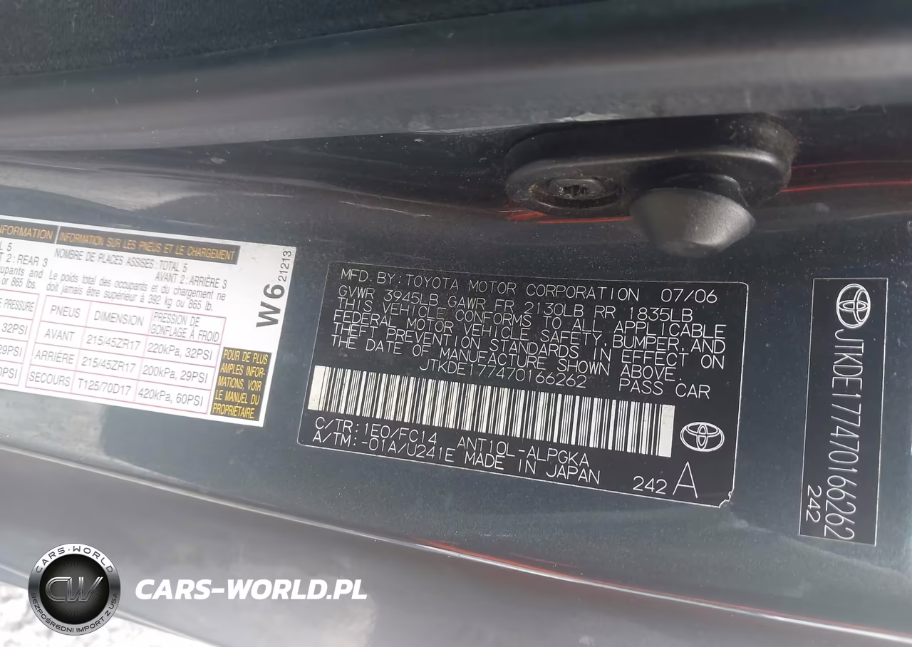 2007 Scion Tc VIN:JTKDE177470166262 - 9