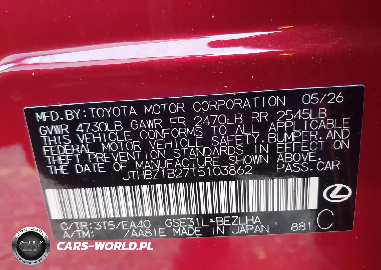 2026 Lexus Is 350 F Sport Design VIN:JTHBZ1B27T5103862 - 9
