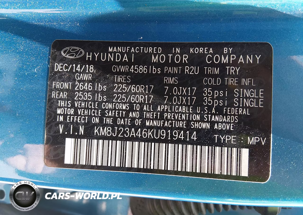 2019 Hyundai Tucson Se VIN:KM8J23A46KU919414 - 9