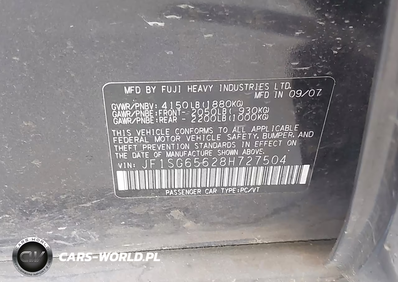2008 Subaru Forester 2.5X VIN:JF1SG65628H727504 - 9