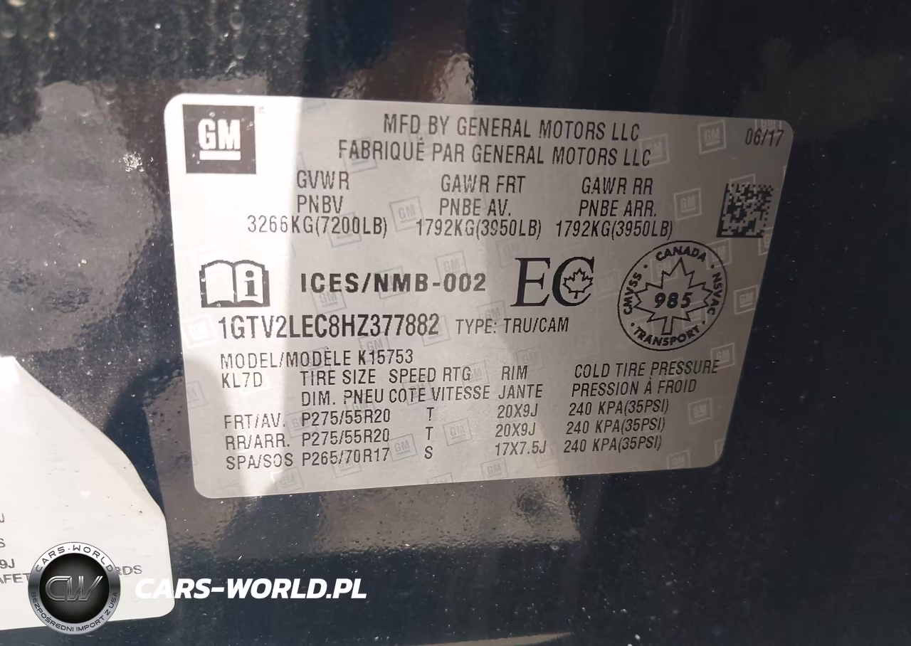 2017 GMC Sierra 1500 VIN:1GTV2LEC8HZ377882 - 9