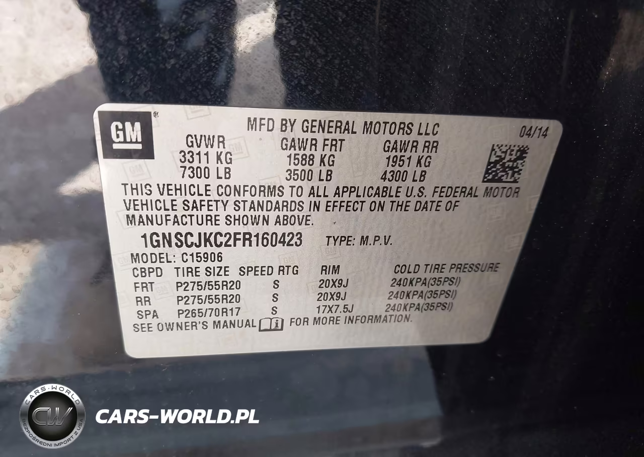 2015 Chevrolet Suburban Lt VIN:1GNSCJKC2FR160423 - 9