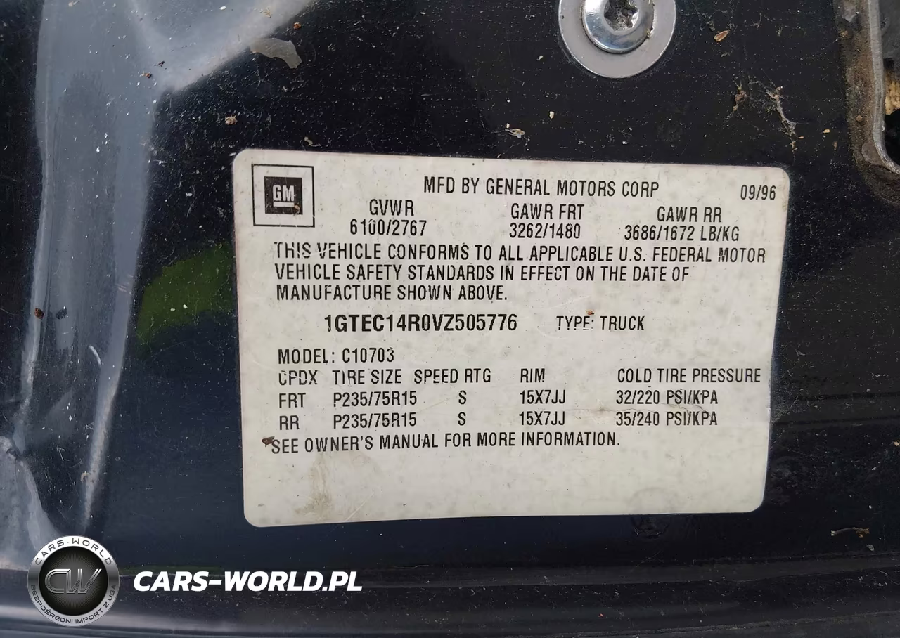 1997 GMC Sierra 1500 Sl Wideside VIN:1GTEC14R0VZ505776 - 9