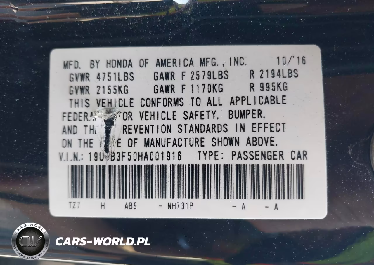 2017 Acura Tlx Technology Package VIN:19UUB3F50HA001916 - 9