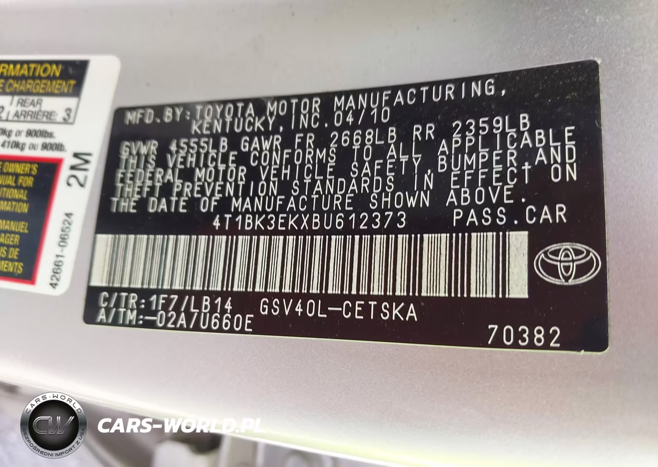2011 Toyota Camry Se V6 VIN:4T1BK3EKXBU612373 - 9