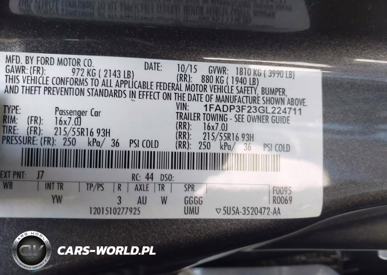 2016 Ford Focus Se VIN:1FADP3F23GL224711 - 9