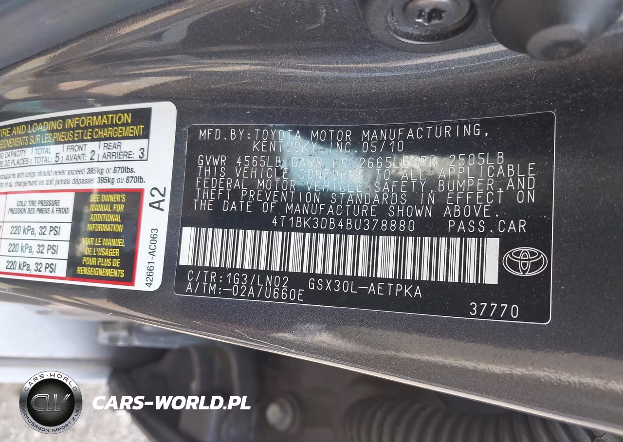 2011 Toyota Avalon Limited VIN:4T1BK3DB4BU378880 - 9