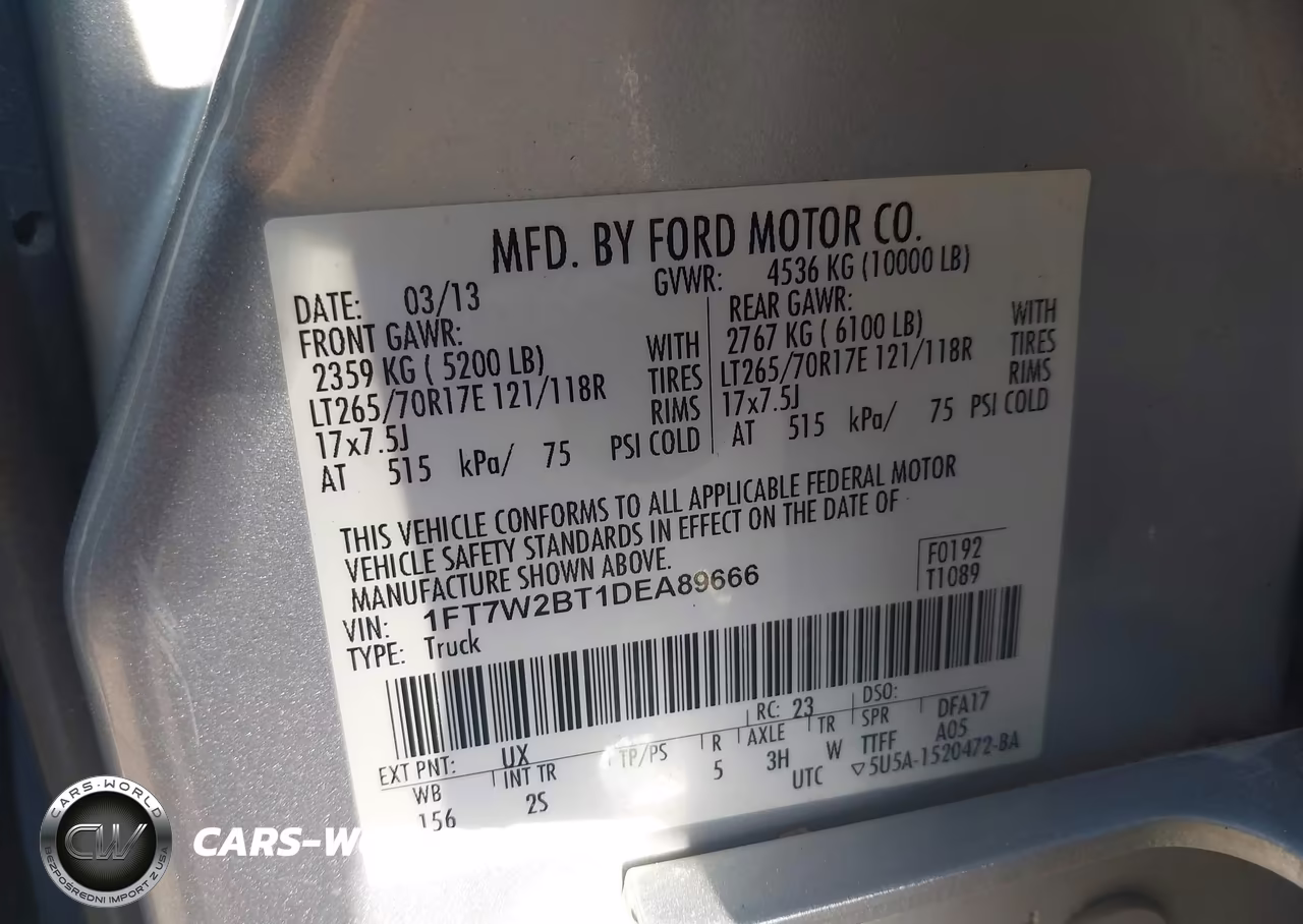 2013 Ford F-250 Xlt VIN:1FT7W2BT1DEA89666 - 9