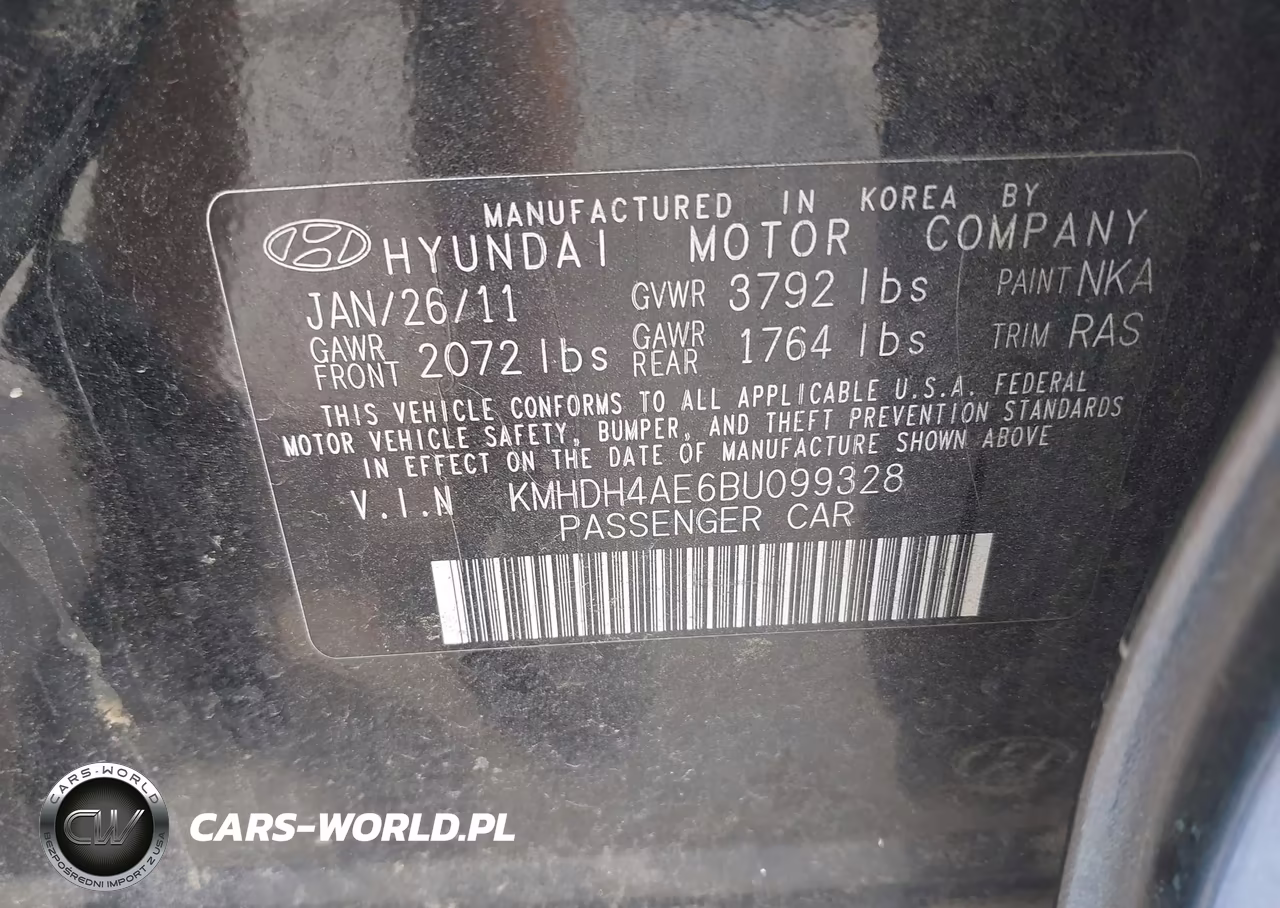 2011 Hyundai Elantra Gls (Ulsan Plant) VIN:KMHDH4AE6BU099328 - 9